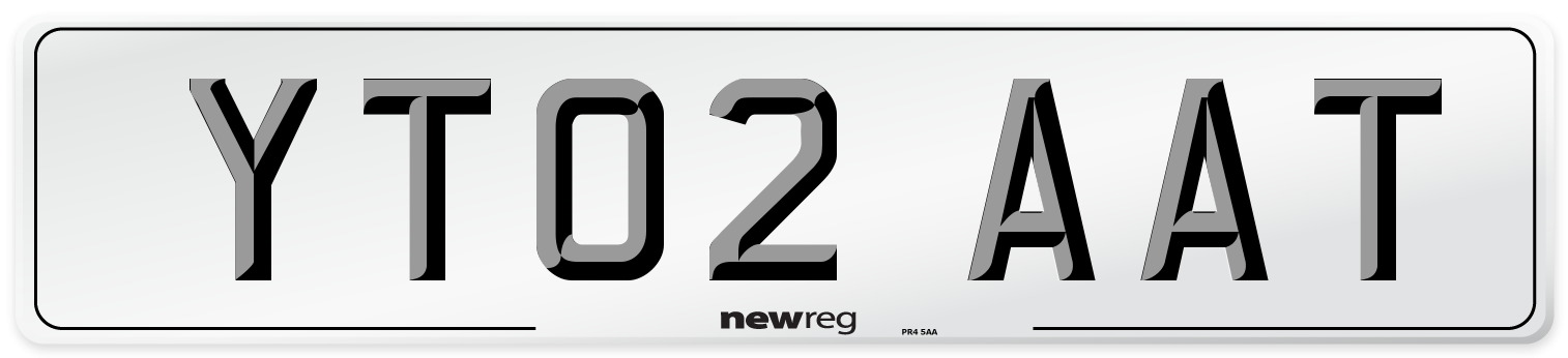 YT02 AAT Number Plate from New Reg
